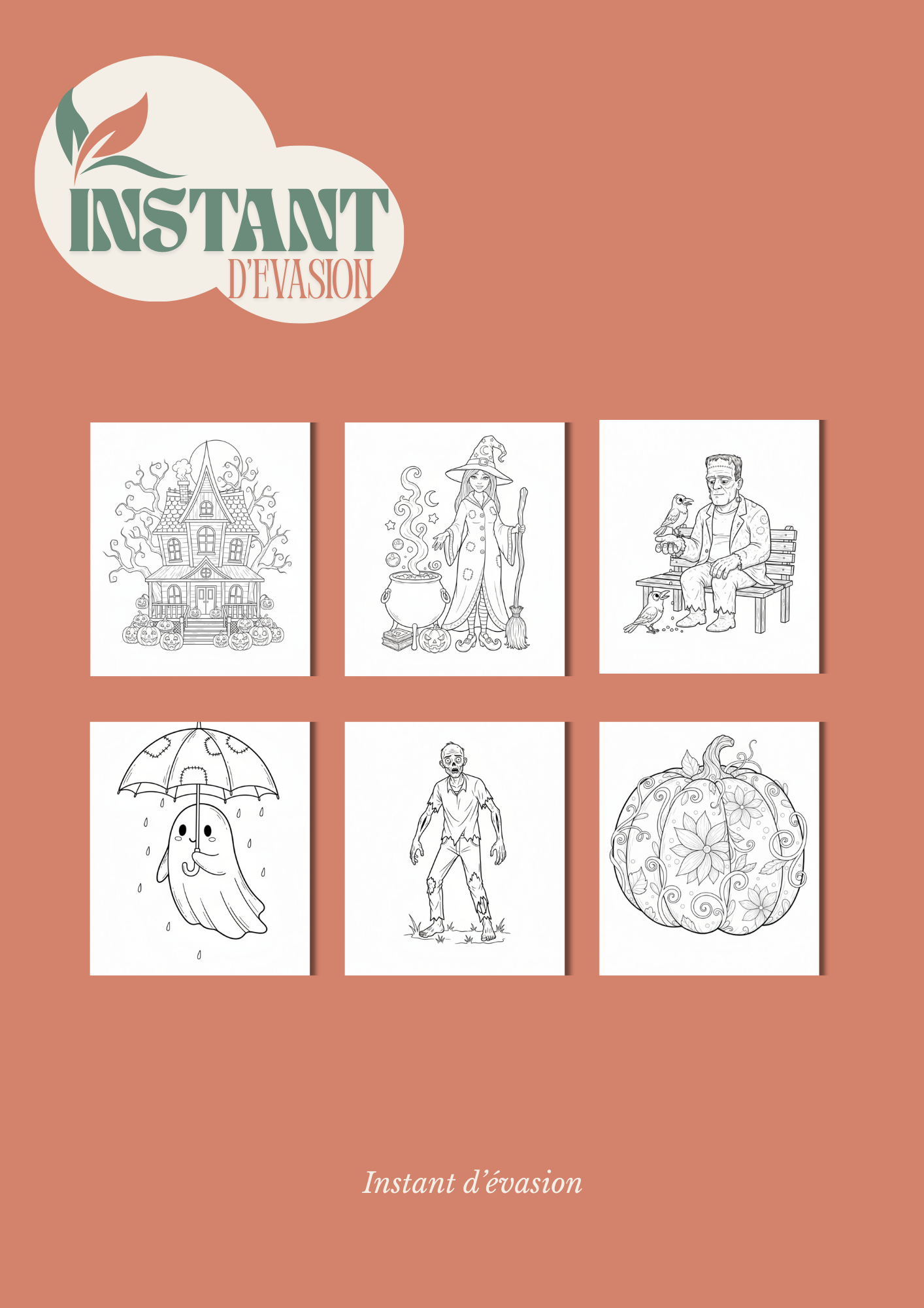 Halloween – Livre de Coloriage Anti-Stress | Buvard Offert
