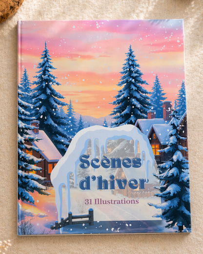 Livre de coloriage - scènes d'hiver