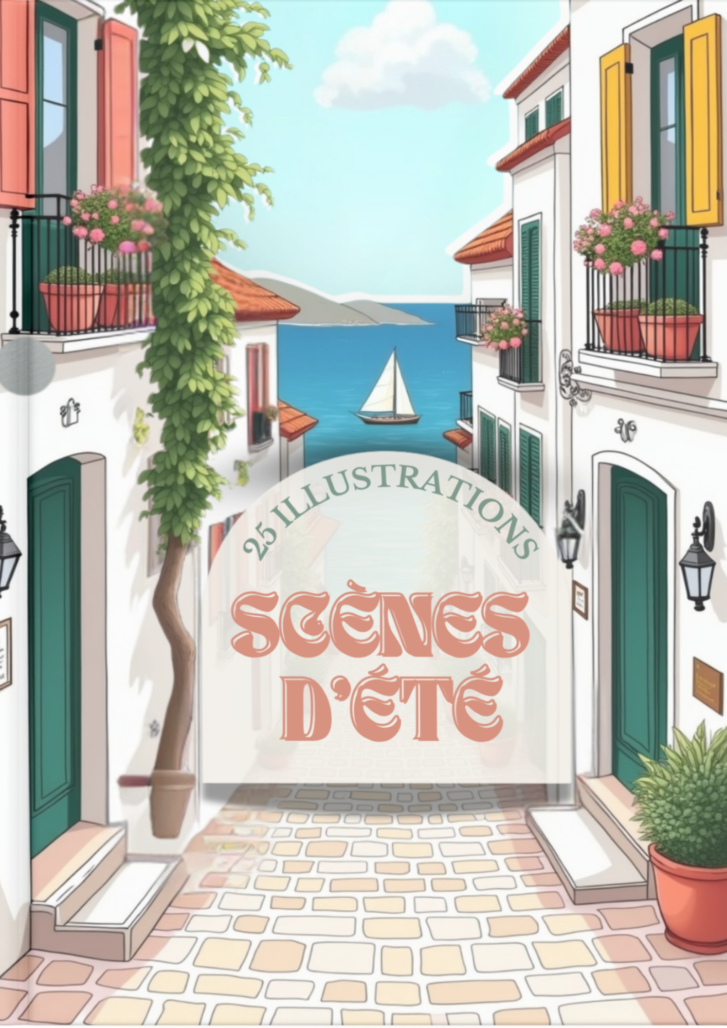 Paysages et scènes d'été – 25 Illustrations à Colorier