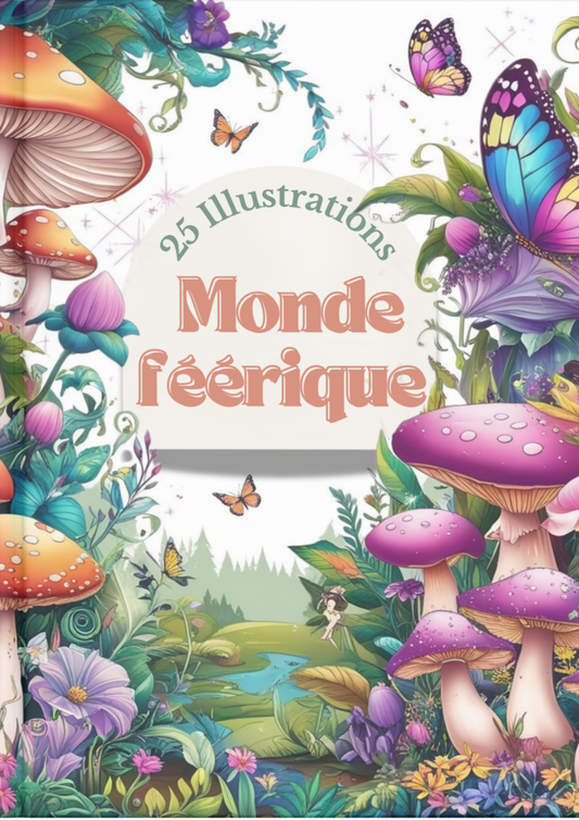 Monde Féérique – 25 Illustrations Magiques à Colorier