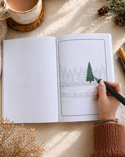 Livre de coloriage - scènes d'hiver