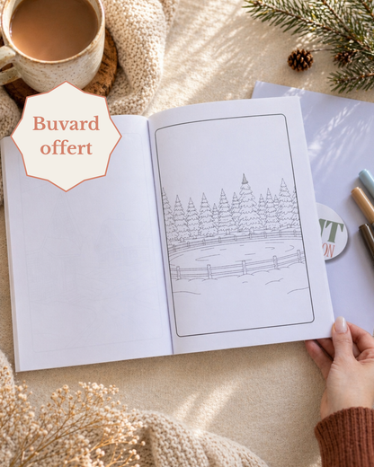 Livre de coloriage Hiver — 31 soirées cocooning pour poser enfin ton téléphone