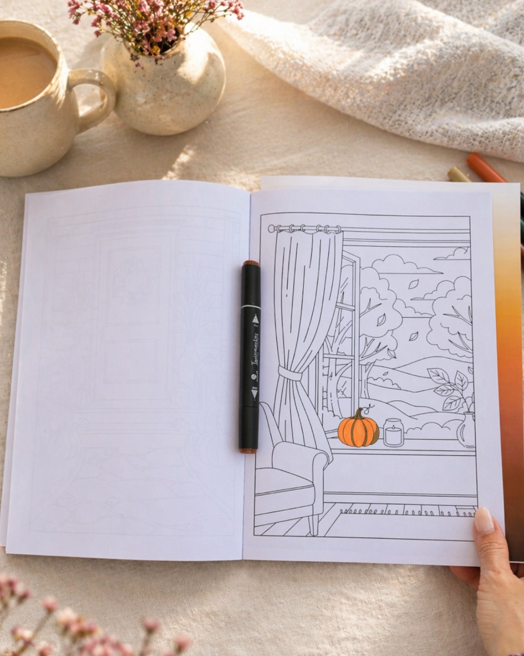 Livre de coloriage - scènes d'automne