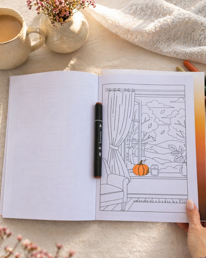 Livre de coloriage - scènes d'automne