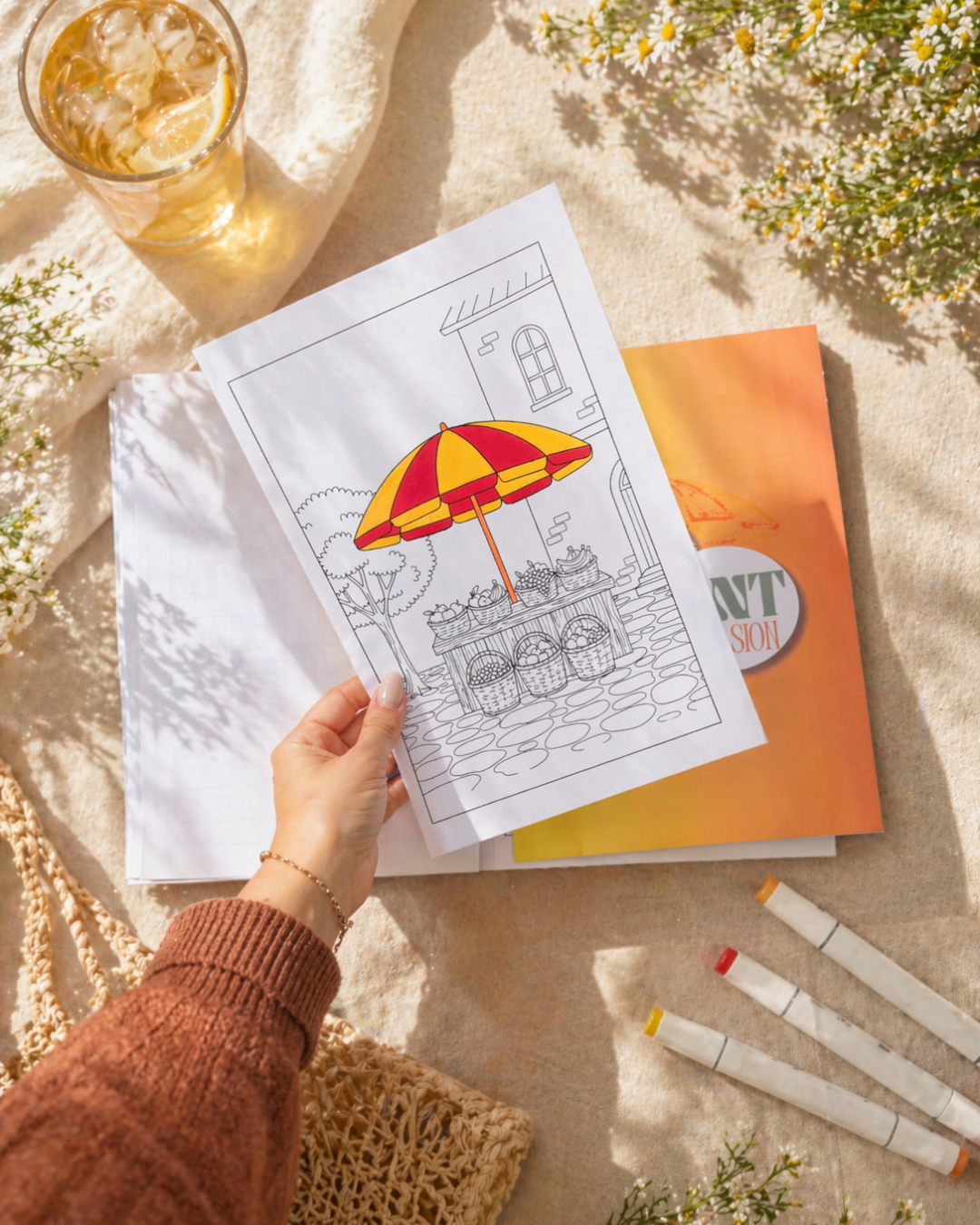Livre de coloriage - scènes d'été