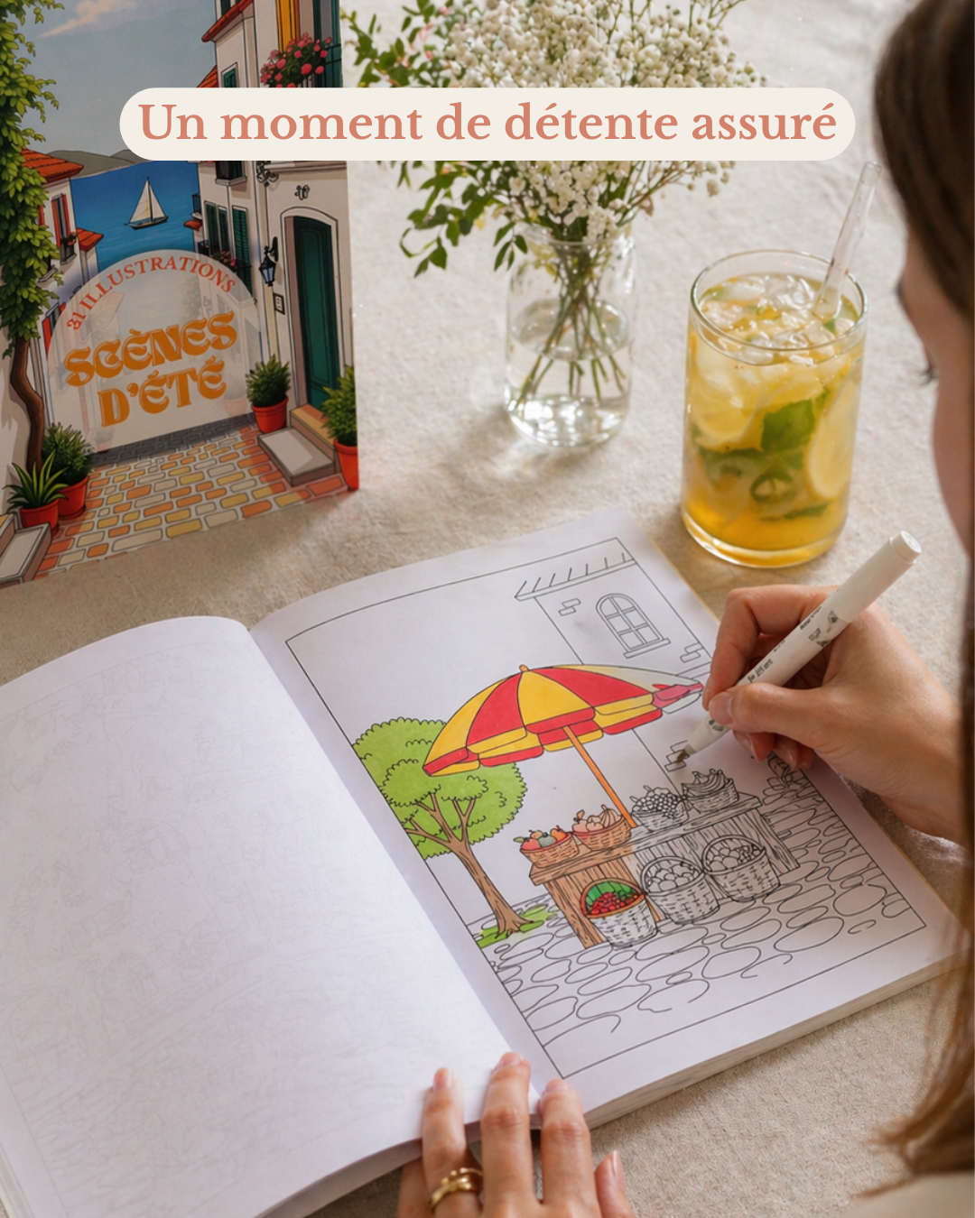 Livre de coloriage Été — 31 pauses pour recharger vraiment