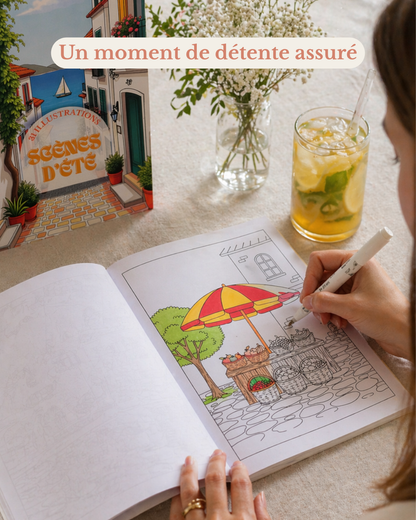Livre de coloriage Été — 31 pauses pour recharger vraiment