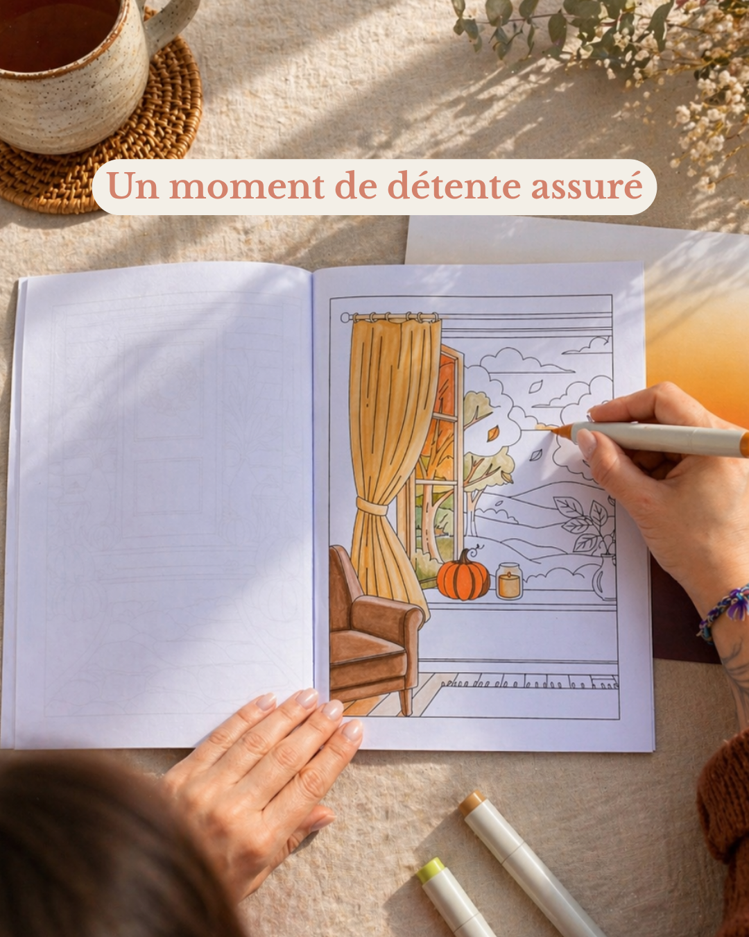 Livre de coloriage Automne — 31 soirs pour poser ton téléphone et t'endormir apaisée