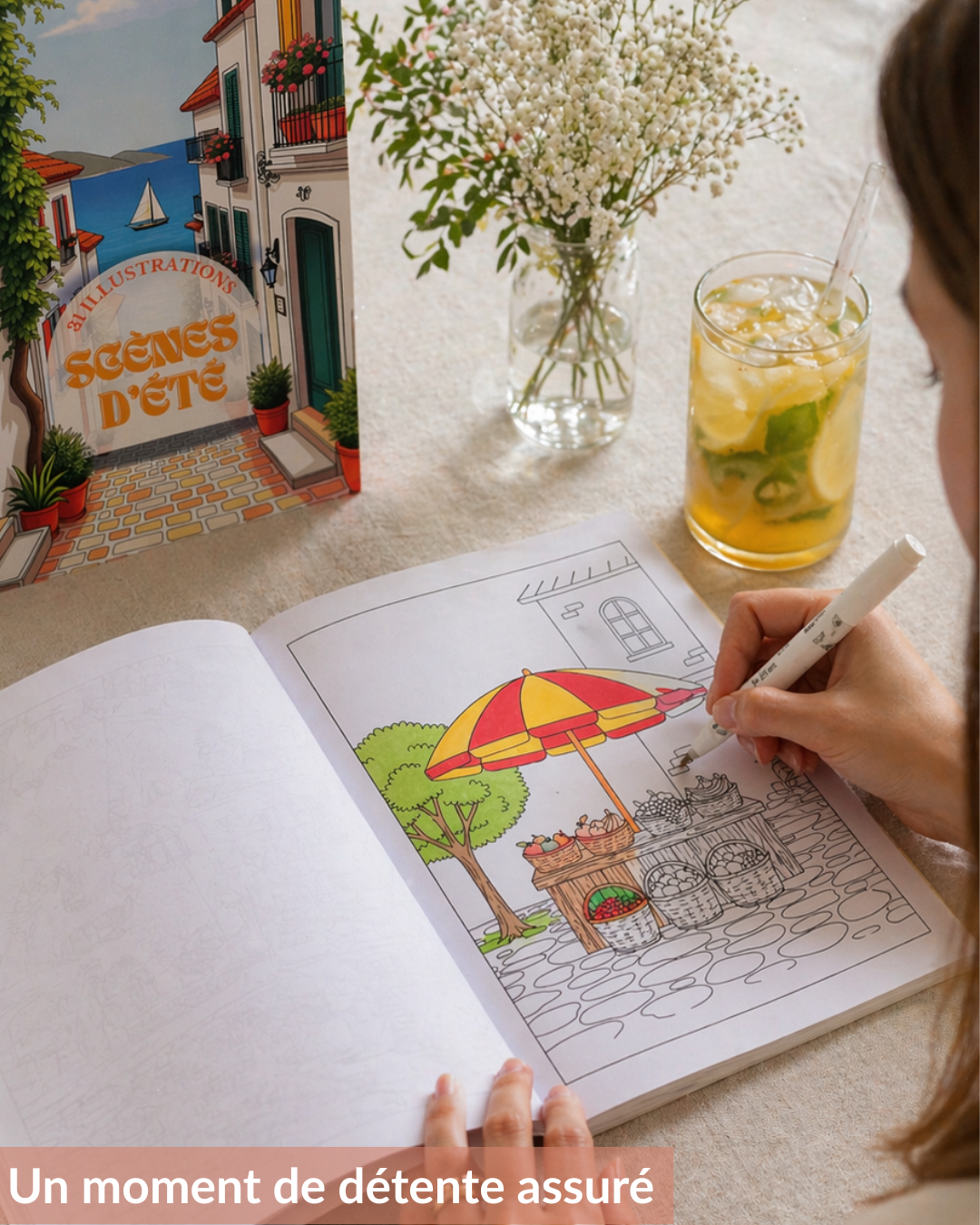 Livre de coloriage - scènes d'été