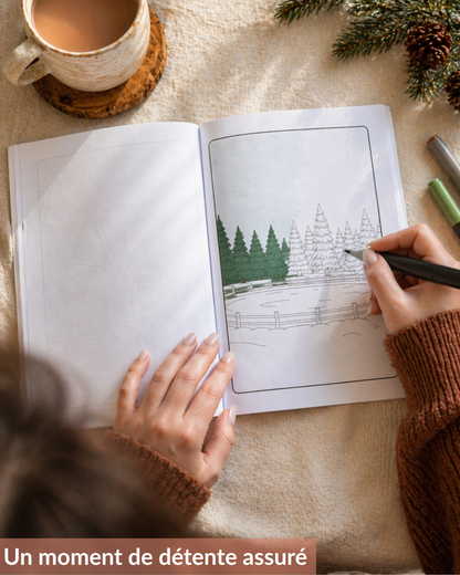 Livre de coloriage - scènes d'hiver