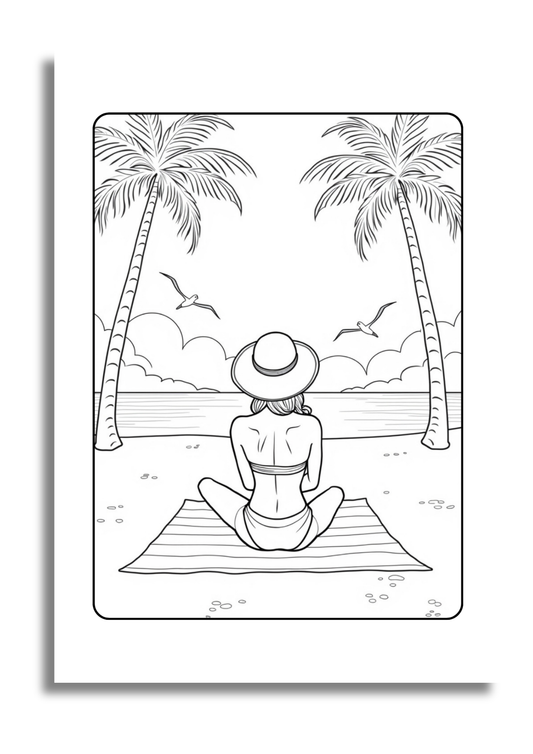 Paysages et scènes d'été – 25 Illustrations à Colorier