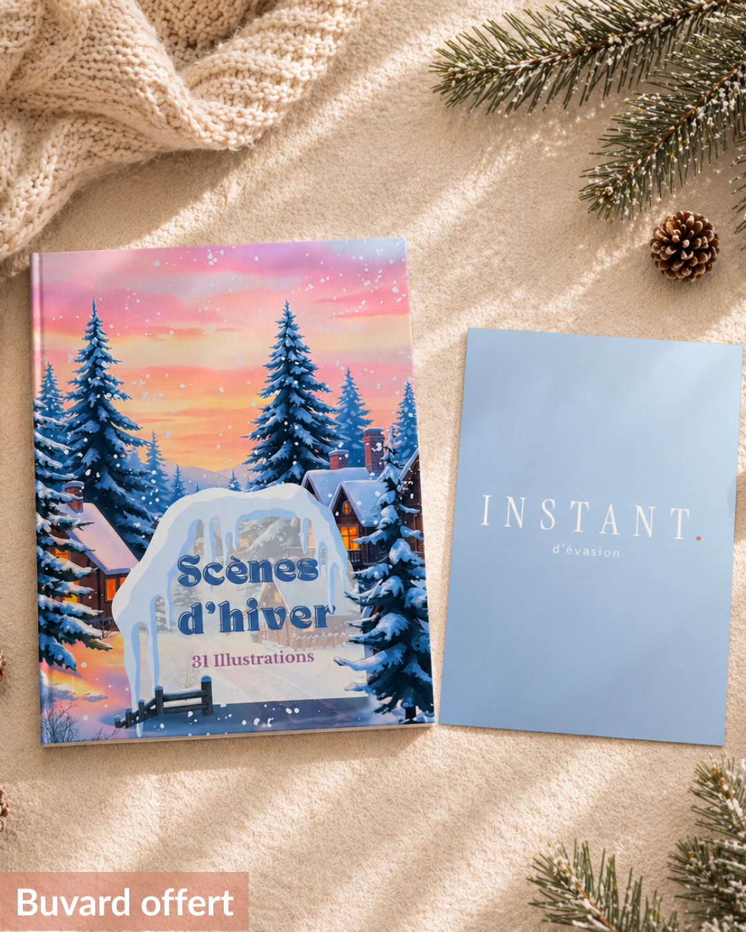 Livre de coloriage - scènes d'hiver