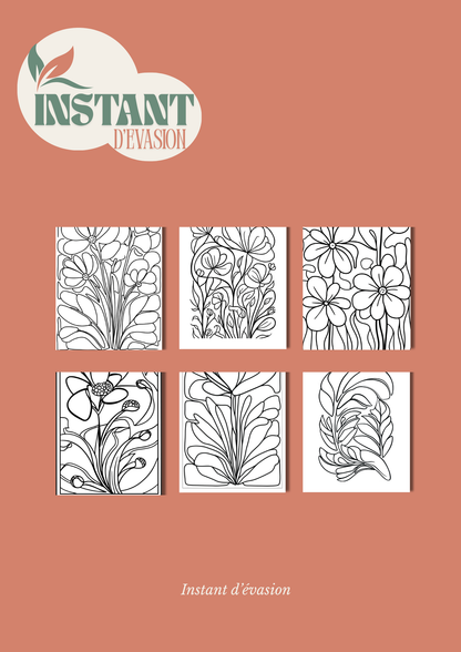 Esprit floral – 25 fleurs abstraites à Colorier
