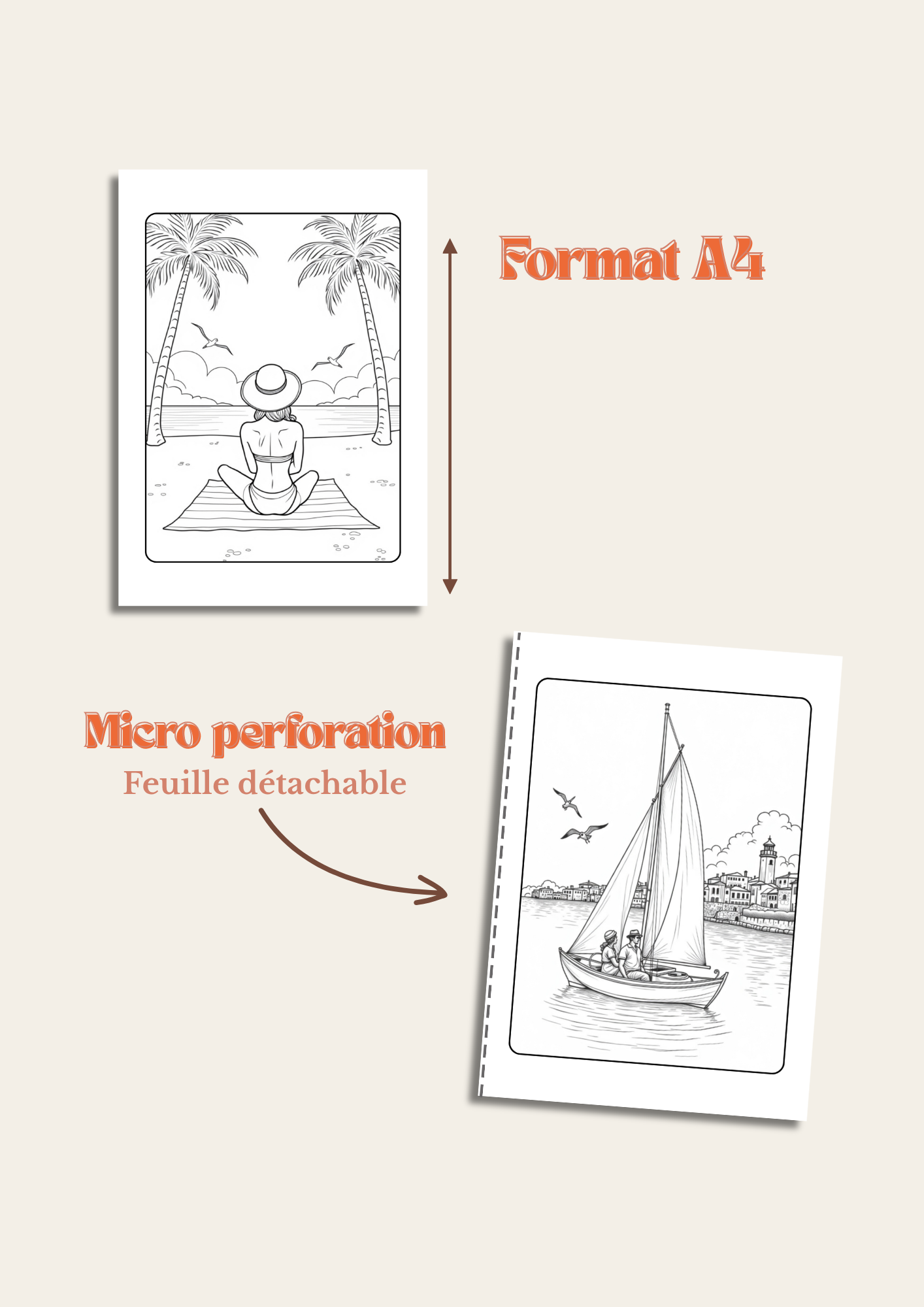 Paysages et scènes d'été – 25 Illustrations à Colorier