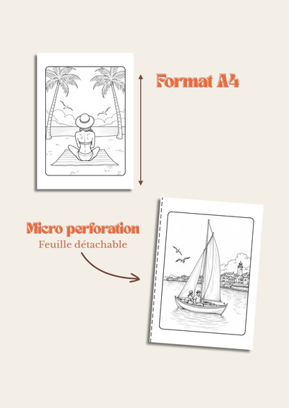 Paysages et scènes d'été – 25 Illustrations à Colorier