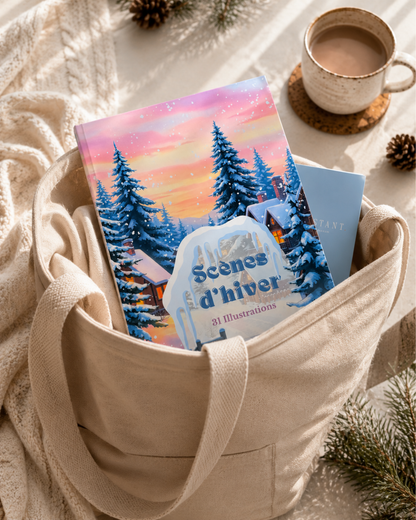 Livre de coloriage - scènes d'hiver