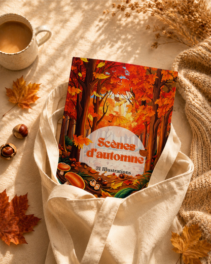 Livre de coloriage - scènes d'automne