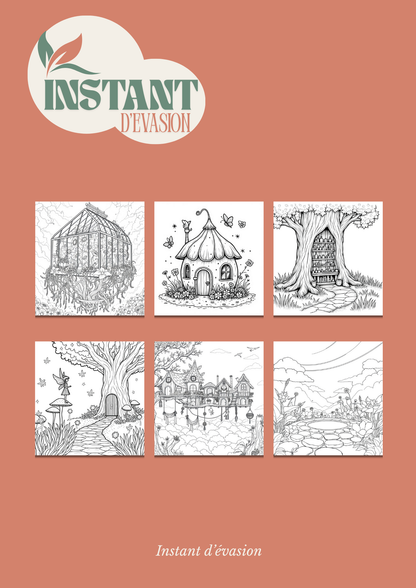 Monde Féérique – 25 Illustrations Magiques à Colorier