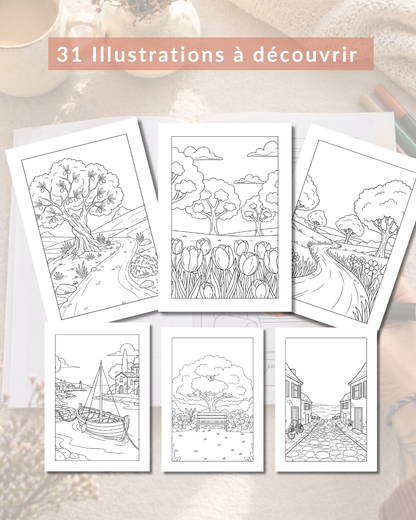 Livre de coloriage - scènes d'été