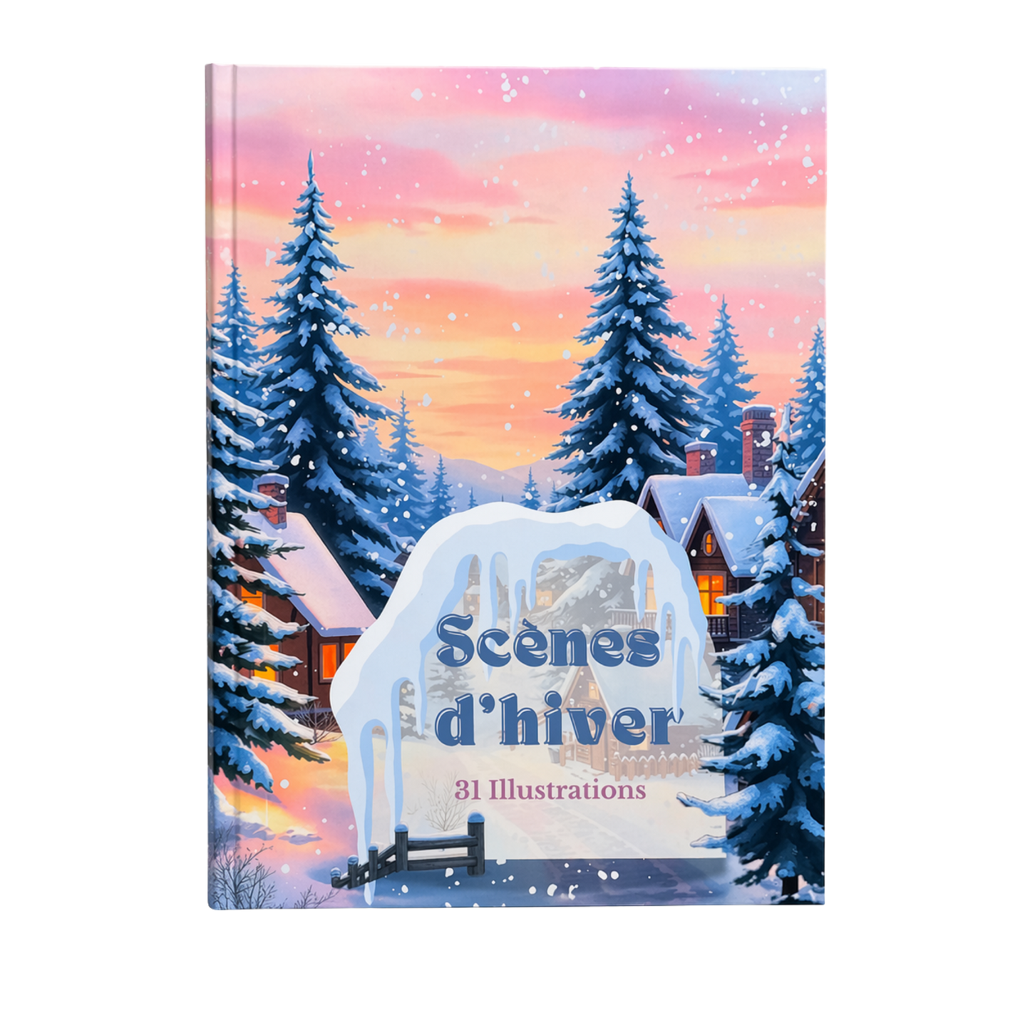 Livre de coloriage - scènes d'hiver