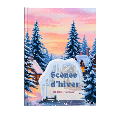 Livre de coloriage - scènes d'hiver