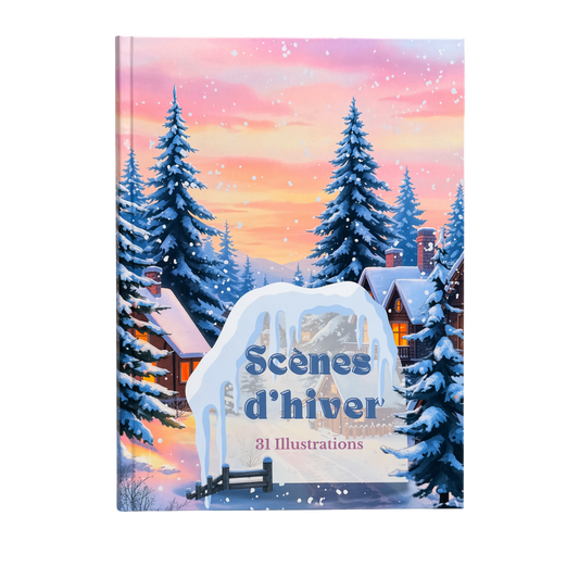 Livre de coloriage - scènes d'hiver