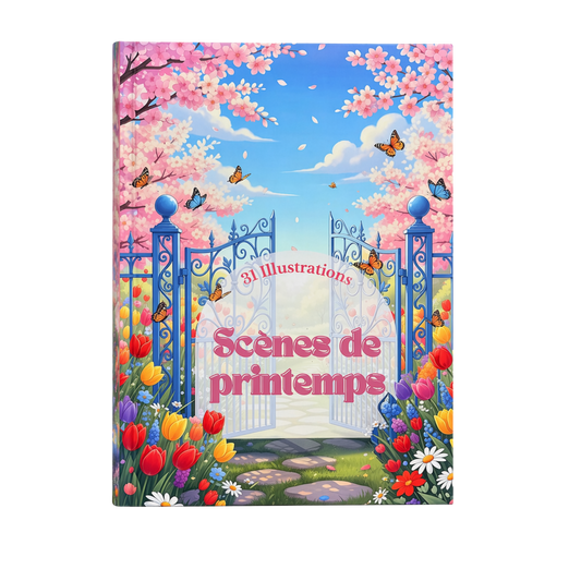 Livre de coloriage - scènes de Printemps