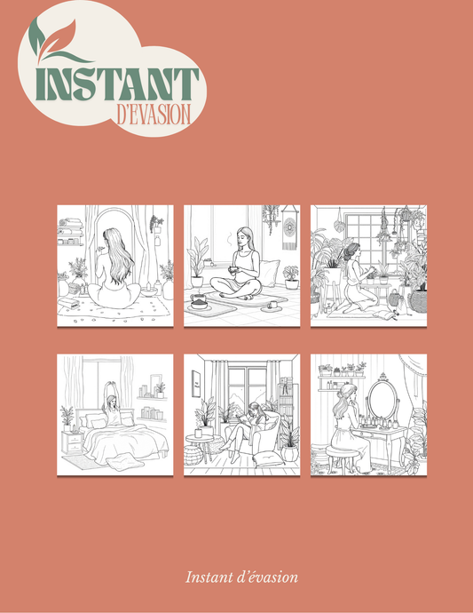 Instants Calmes – Livre de Coloriage Anti-Stress pour Adultes | Buvard Offert